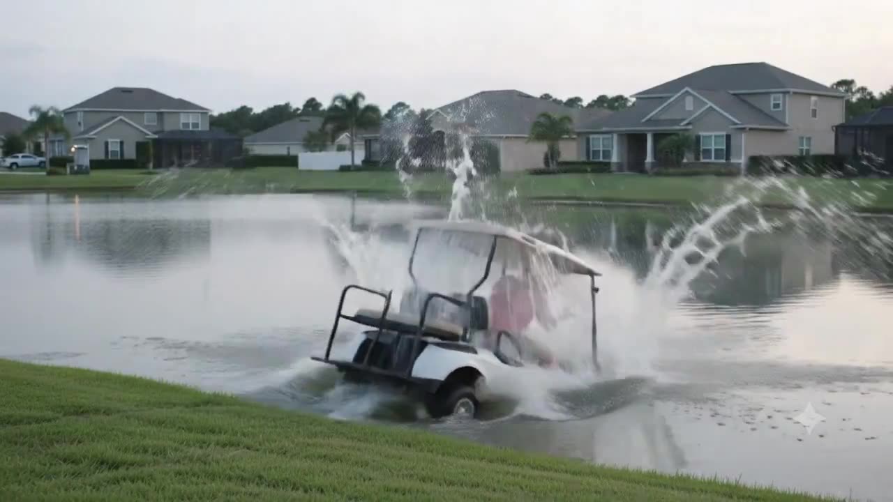 Golf Cart, Meet Pond — HOA comedy video still
