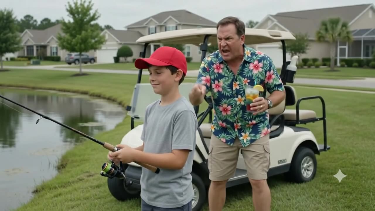 Kid Trying to Fish — HOA comedy video still