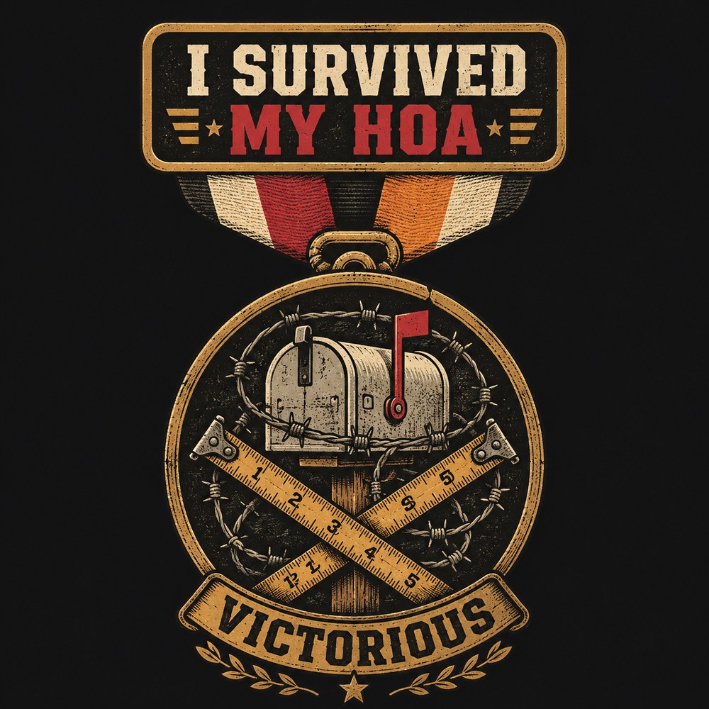 &ldquo;I SURVIVED MY HOA&rdquo; T-shirt design